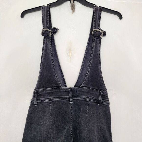 Free People A-Line Denim Overalls Jumpsuit Size 0 - Picture 6 of 10